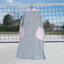 Poncho TTB gris / rose